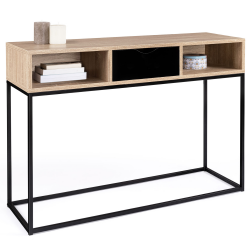 Console 1 tiroir noir BOSTON design industriel