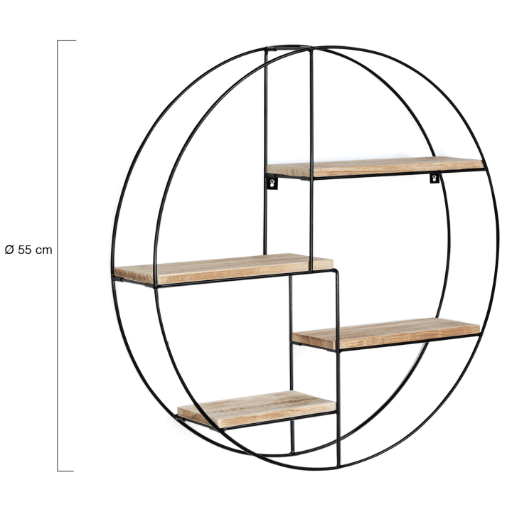 Estantería de pared industrial redonda - LILY | ID Marketv