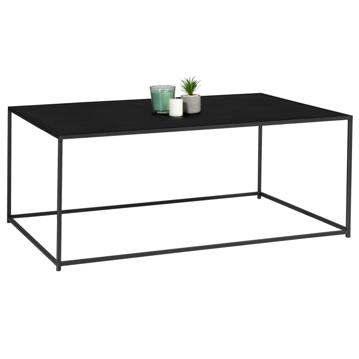 Mesa de centro industrial de metal negro mate - DAVIS | ID Market