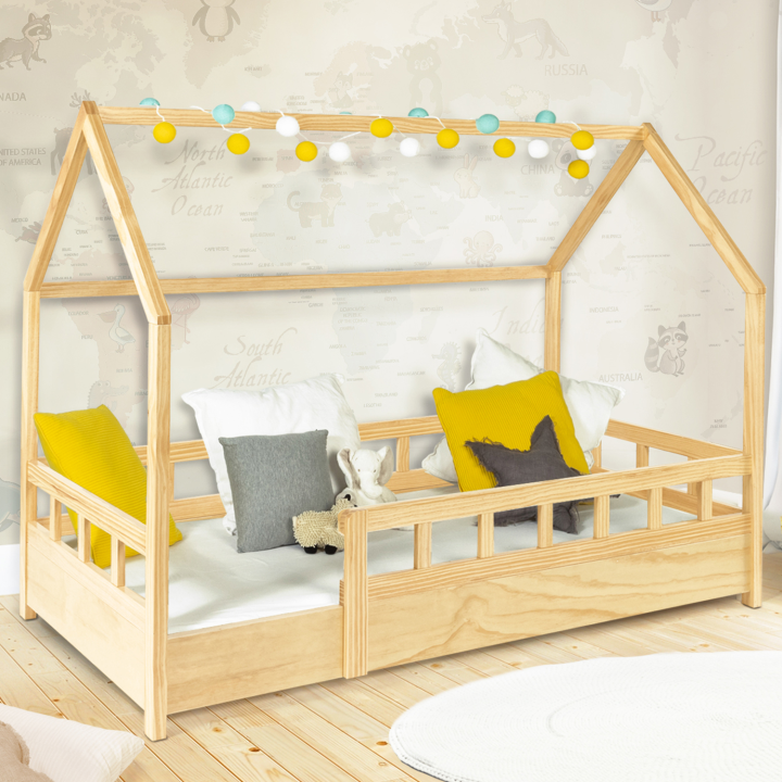 Cama cabaña de madera 80x160cm para niños - NEREE | ID Market