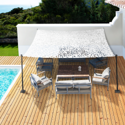 Camuflaje estilo cuadrado sombra vela blanco 4x4 m | ID Market