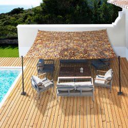 Sombra rectangular vela camuflaje celosía topo 3x4 m | ID Market