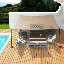 Sombra rectangular estilo camuflaje vela arena 4x6 m | ID Market