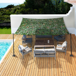 Sombra rectangular estilo camuflaje enrejado verde vela 4x6 m | ID Market