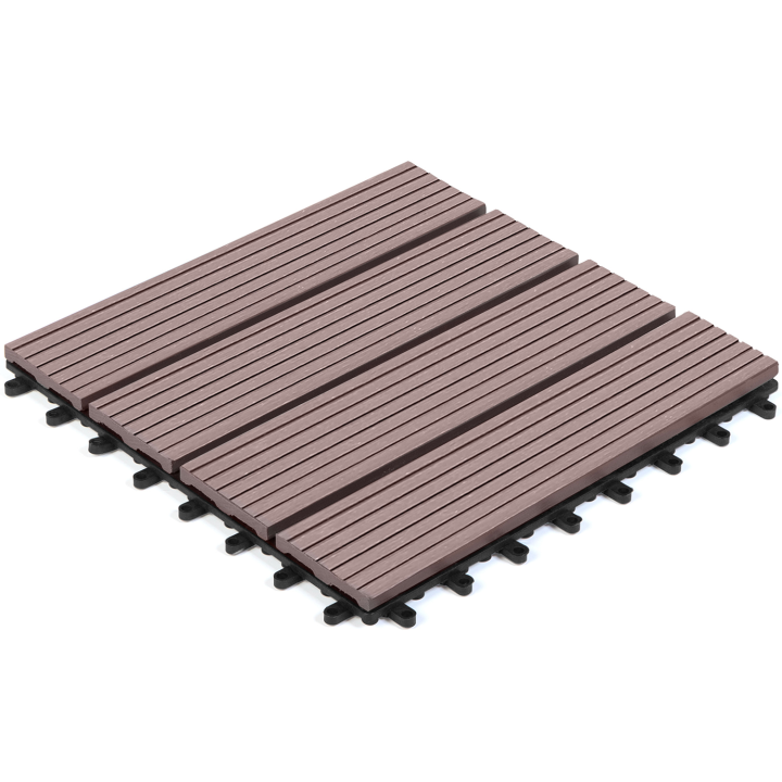 Lot de 5 dalles de terrasse WODHY clipsables bois composite taupe