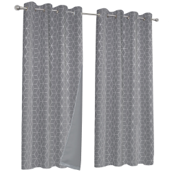 Cortinas térmicas estampado geométrico gris marengo 140x240 cm - Juego de 2 | ID Market