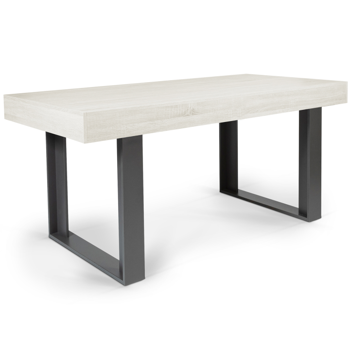 Table à manger rectangle PHOENIX 6 personnes bois gris 160 cm