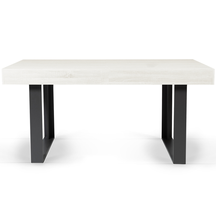 Table à manger rectangle PHOENIX 6 personnes bois gris 160 cm