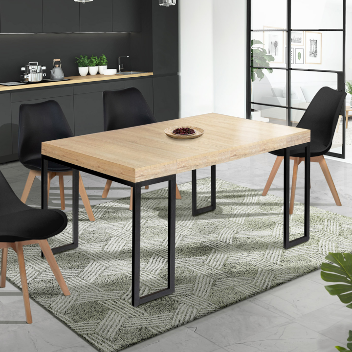 Table console extensible TORONTO 6 personnes 140 cm design industriel