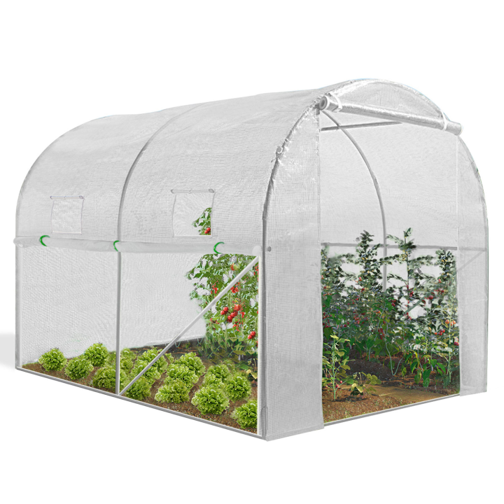 Serre tunnel de jardin 4 saisons 6M² blanche gamme maraichère ROMA 2x3M