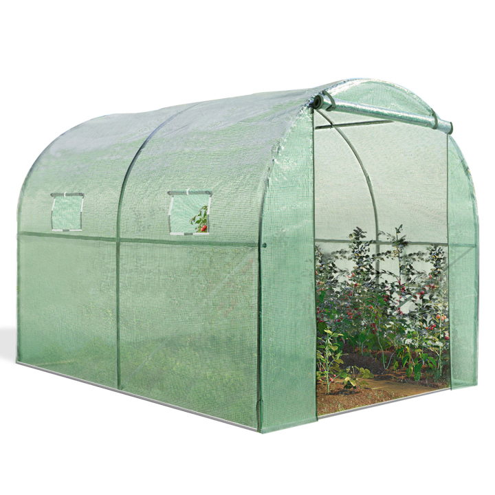 Serre tunnel de jardin 4 saisons 6M² verte gamme maraichère ROMA 2x3M