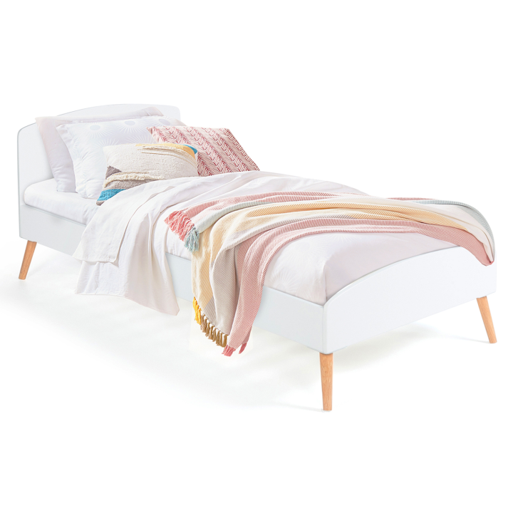 Cama de madera blanca estilo escandinavo 90x190 cm - SOREN | ID Market