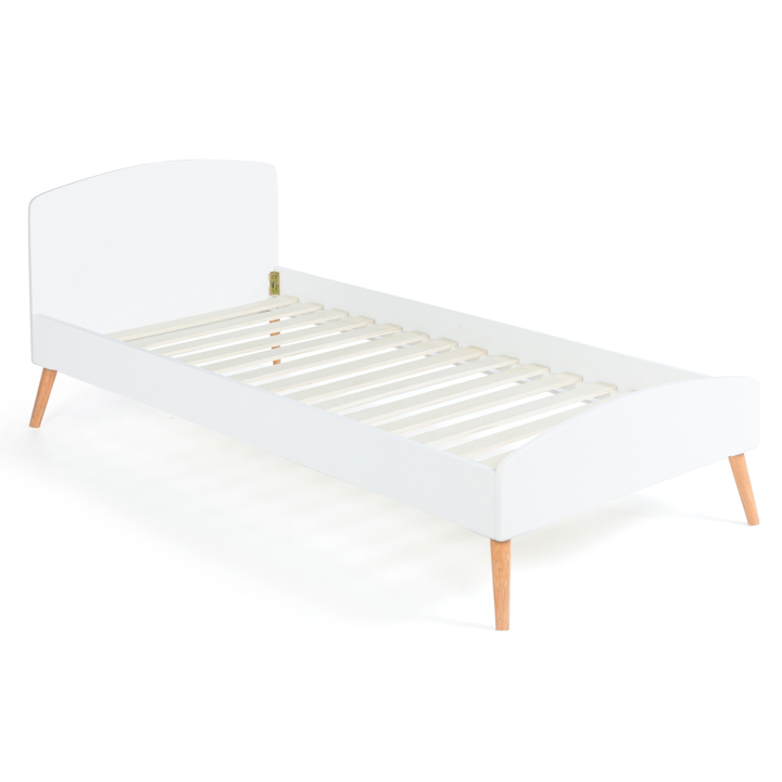 Cama de madera blanca estilo escandinavo 90x190 cm - SOREN | ID Market