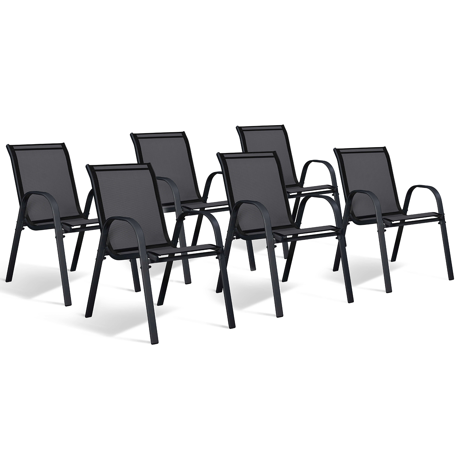 Lot de 6 chaises noires, lot de 6 chaises pliantes, lot de chaises