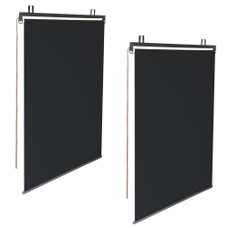 Juego de 2 estores enrollables negros L.124 x A. 225 CM para pérgola