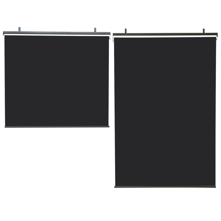 Lot de 2 stores enrouleurs L.124 x H. 225 CM pour pergola noir