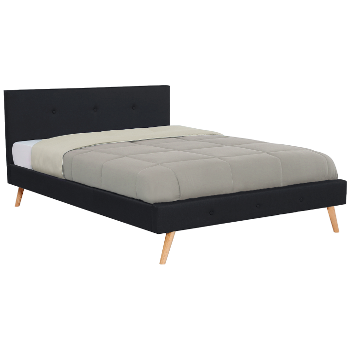 Cama estilo escandinavo 140x190 cm negro - OSLO | ID Market