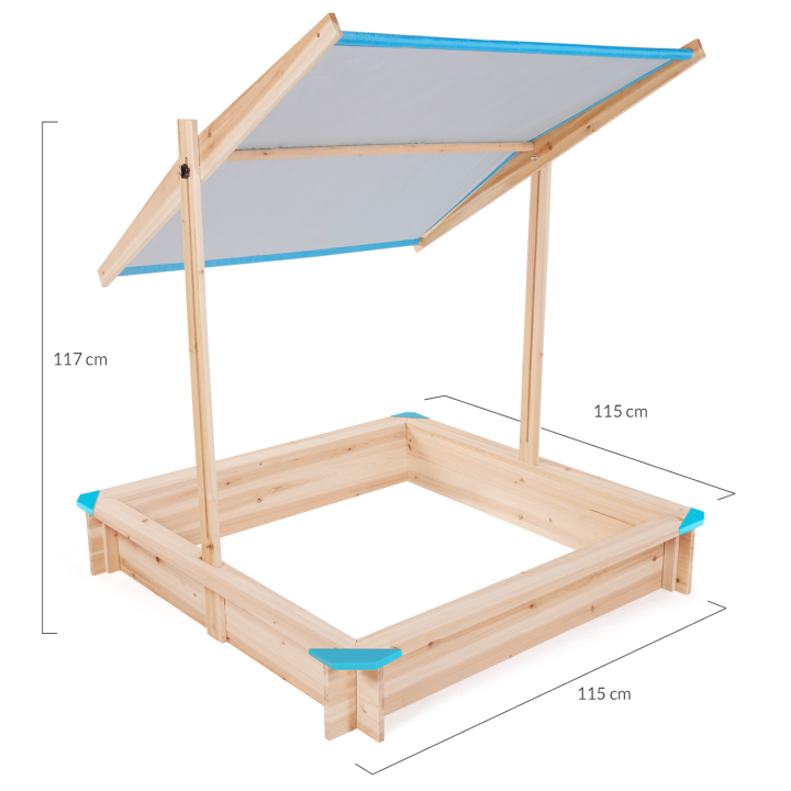 Arenero infantil de madera con techo | ID Market