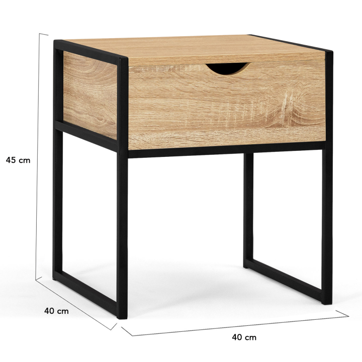 Tête de lit 165 CM + 2 tables de chevet DETROIT design industriel