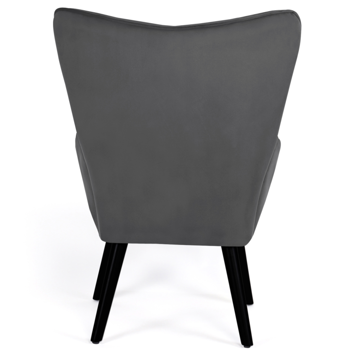 Fauteuil scandinave ANIA en velours gris