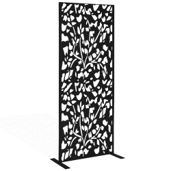 Cheap floral outdoor decorative panel matt black 150x50cm | ID Market