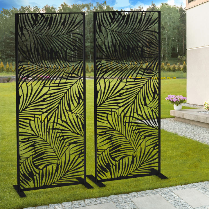 Panel decorativo exterior tropical barato negro mate 150x50cm | ID Market