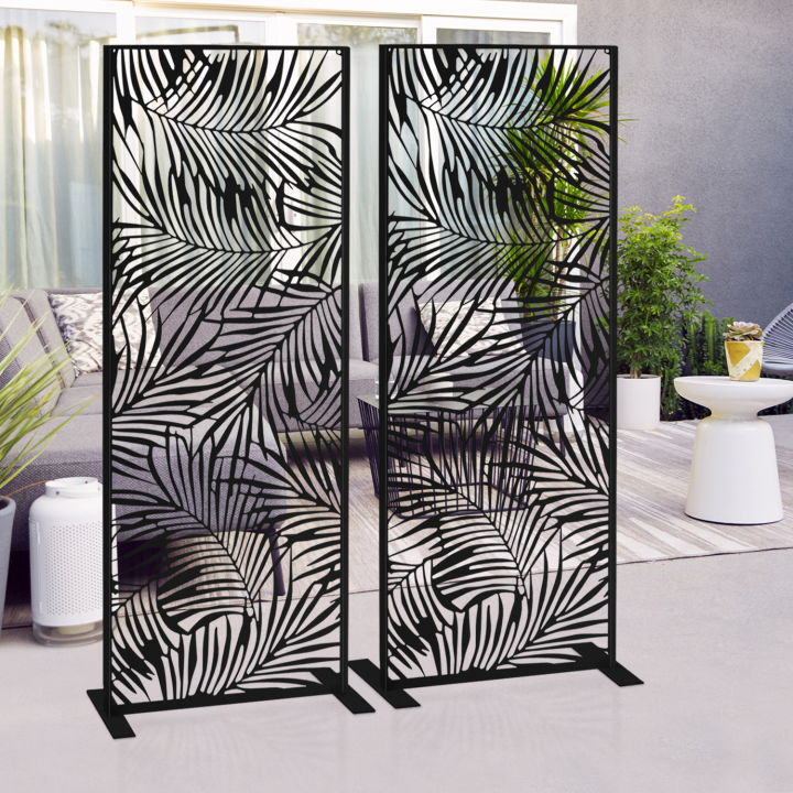 Panel decorativo exterior tropical barato negro mate 150x50cm | ID Market