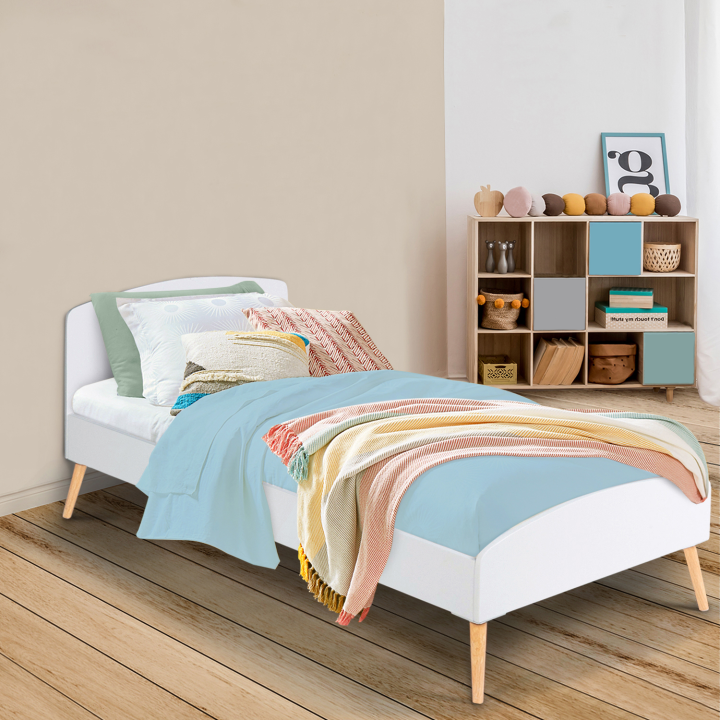 Cama de madera blanca estilo escandinavo 90x190 cm - SOREN | ID Market