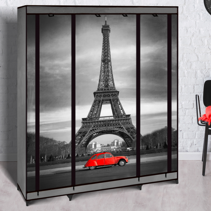 Armoire de rangement penderie pliable vêtements en tissu PARIS dressing XXL