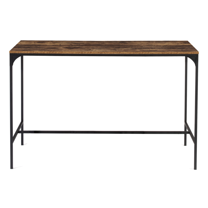 Ensemble table haute de bar DAYTON 150 cm et 6 tabourets effet vieilli design industriel