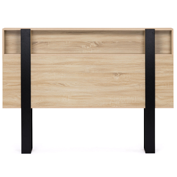 Tête de lit PHOENIX 160 CM avec rangements bois et noir