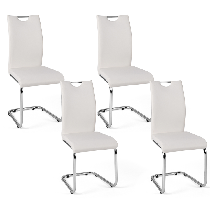 Lot de 4 chaises PIA blanches pour salle à manger