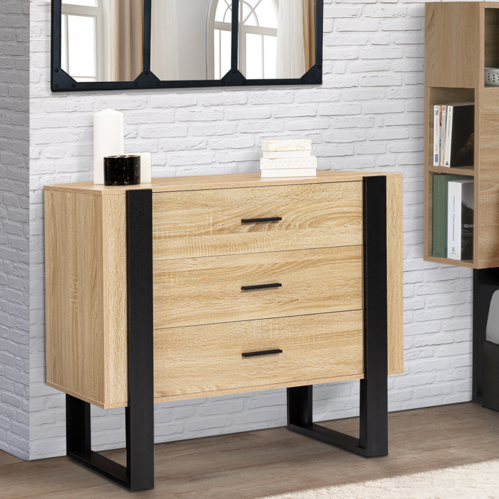 Commode PHOENIX bois et noir