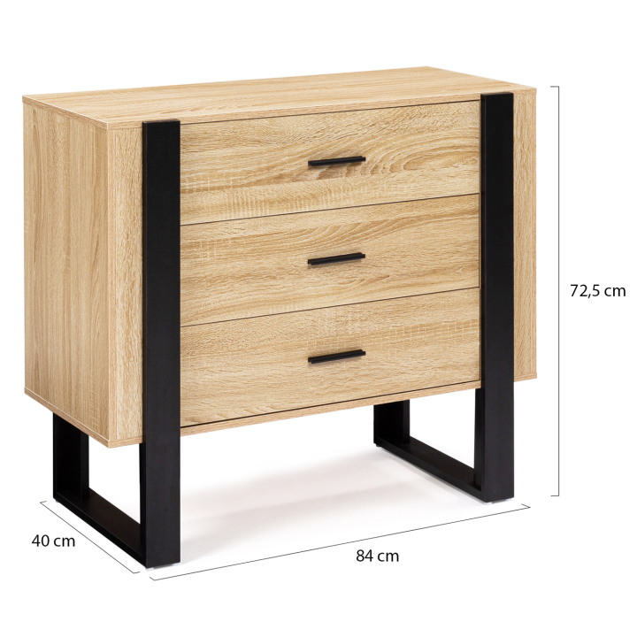 Commode PHOENIX bois et noir