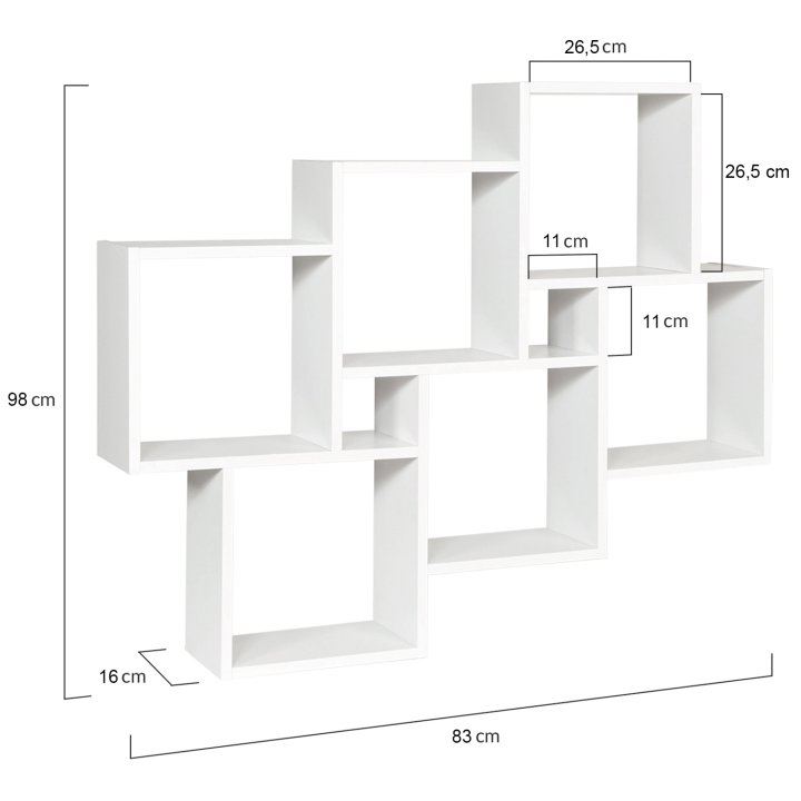 Estantería blanca de pared 1m - LUCAS | ID Market