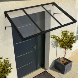 Moderno toldo para puerta de cristal negro 80x113 cm - JOSY | ID Market