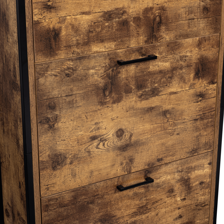 Mueble zapatero industrial de 3 puertas en madera envejecida - DAYTON | ID Market