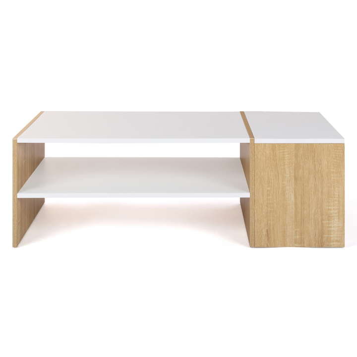 Mesa de centro de bar contemporánea IZIA con estuche de madera y blanco