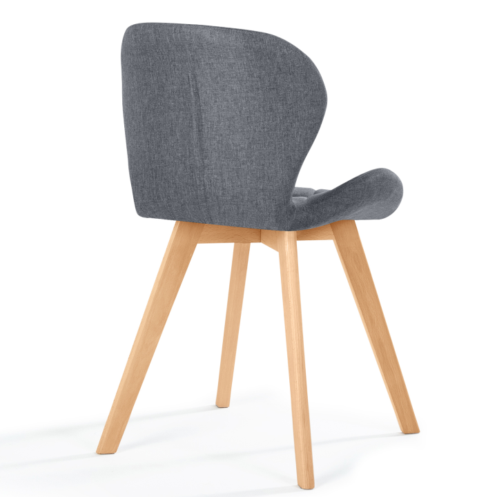 Lot de 4 chaises ROBINE en tissu gris foncé pour salle à manger