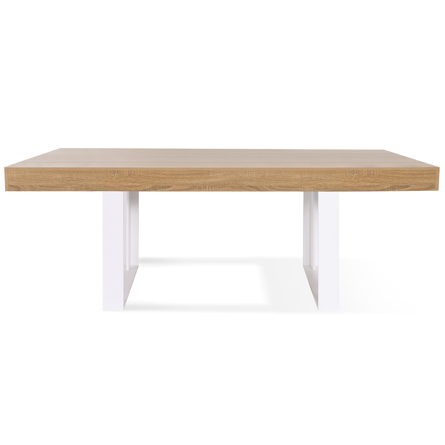 IDMARKET Table à manger PHOENIX 10 personnes bois effet vieilli et noir 225  cm - Cdiscount Maison