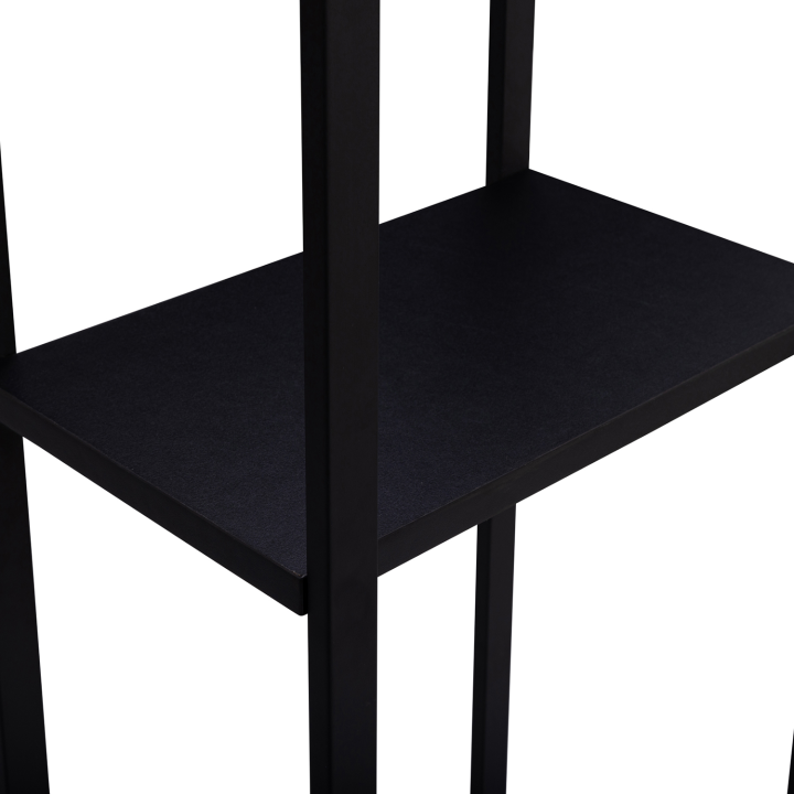 Range bûches vertical acier noir avec étagère H.170 CM pour cheminée