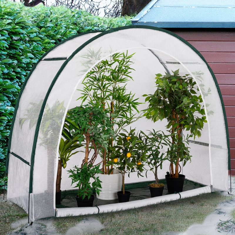 Serre de jardin - serre de balcon - Abri de Jardin avec Bâche Souple - 200  x 80 x 170 cm, couverture Vert translucide