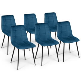 Lot de 6 chaises scandinave chaise salle à manger en tissu - Ciel
