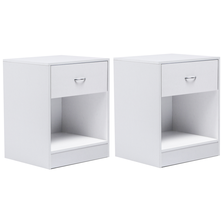 Lot de 2 tables de chevet OLGA bois blanc