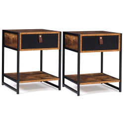 Lot de 2 tables de chevet CHICAGO design industriel