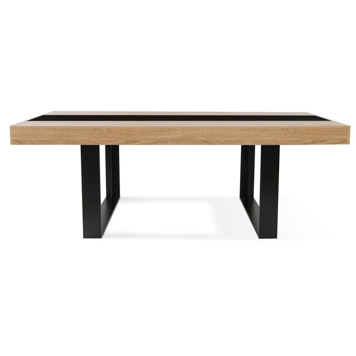 Mesa de comedor industrial de madera y negro para 10 personas 200 cm - PHOENIX | ID Market