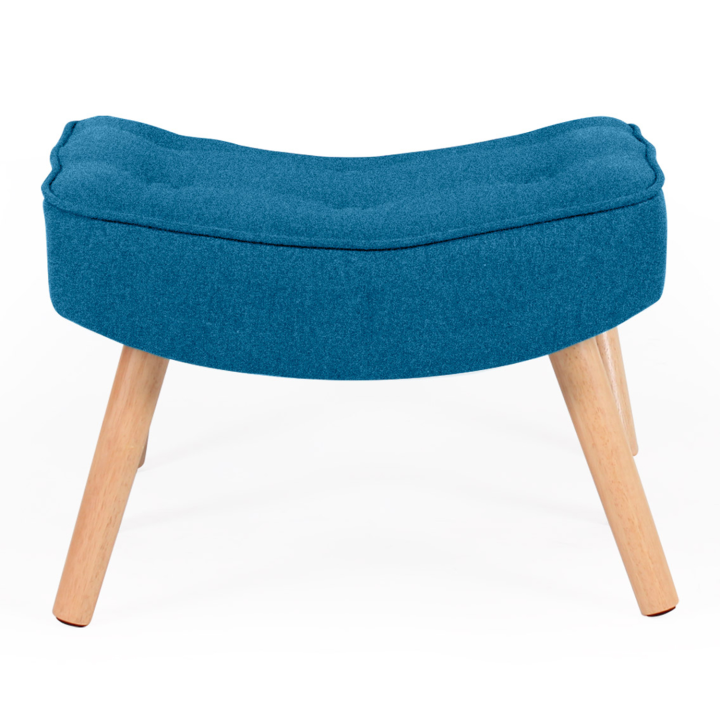 Fauteuil scandinave IVAR + repose pieds bleu canard