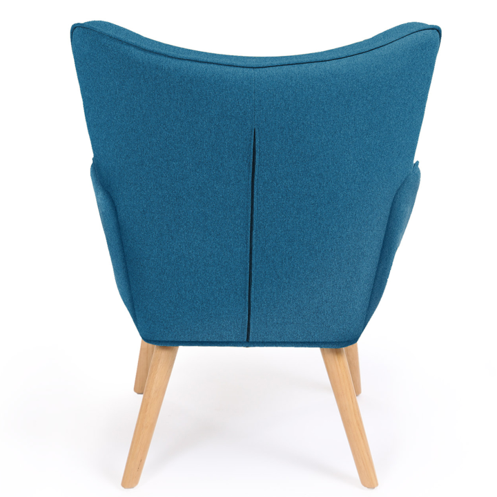 Fauteuil scandinave IVAR + repose pieds bleu canard