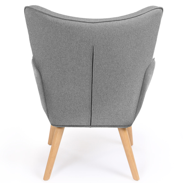 Fauteuil scandinave IVAR en tissu gris clair