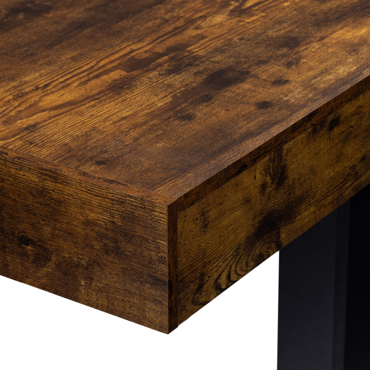 Mesa de comedor industrial en madera envejecida y efecto negro 160 cm - PHOENIX | ID Market